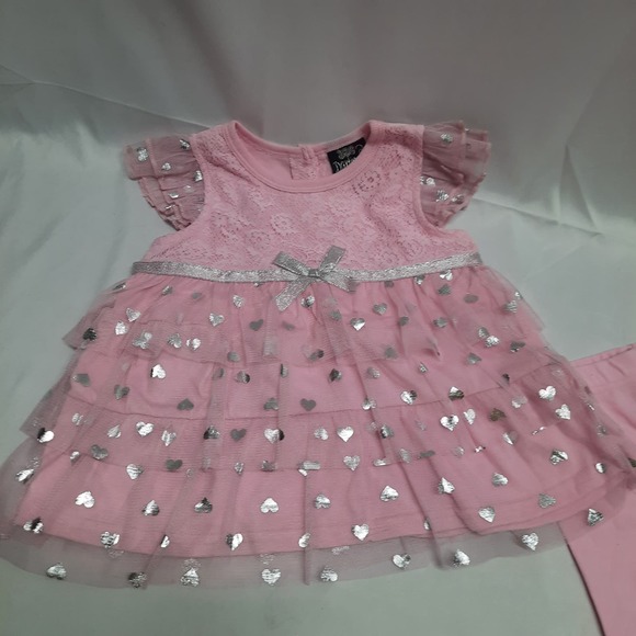 NWOT DDG Girls Pink Lace & Tulle 2 piece Capri and Top set Size 4T - Picture 3 of 5